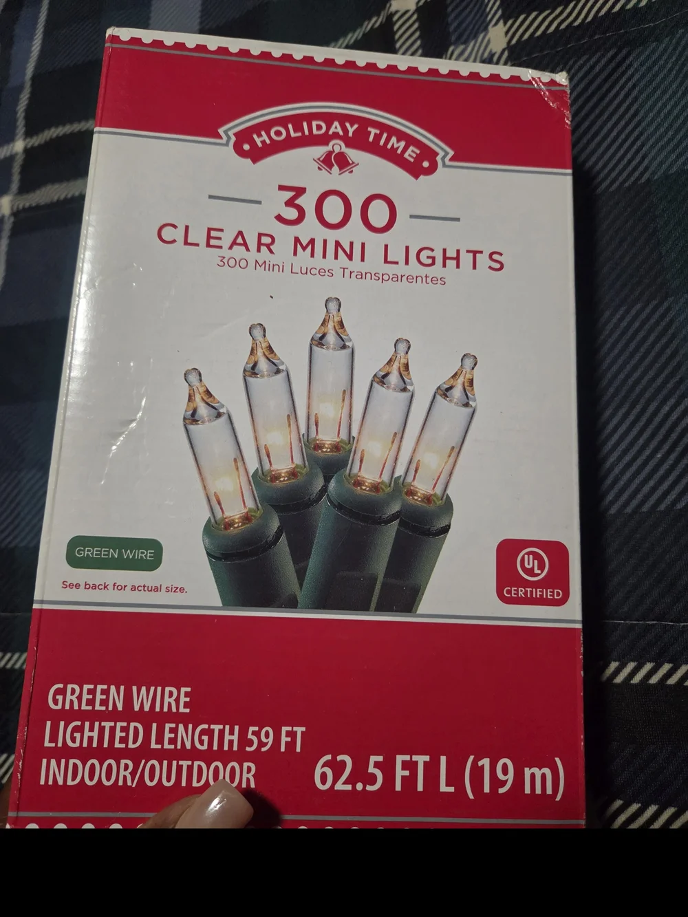 Holiday Time Clear Mini String Lights with Green Wire